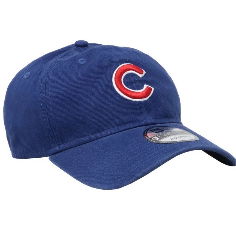 CUBS New Era Casual Adjustable Baseball Cap In Royal Blue, Red, And White